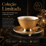 Bellavie Prestige™ | Xícara Premium Inspirada nos Cafés Europeus com Acabamento Dourado Elegante