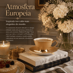 Bellavie Prestige™ | Xícara Premium Inspirada nos Cafés Europeus com Acabamento Dourado Elegante