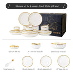 Vittoria Blanc™ — Jogo de Jantar em Porcelana | Luxo Dourado