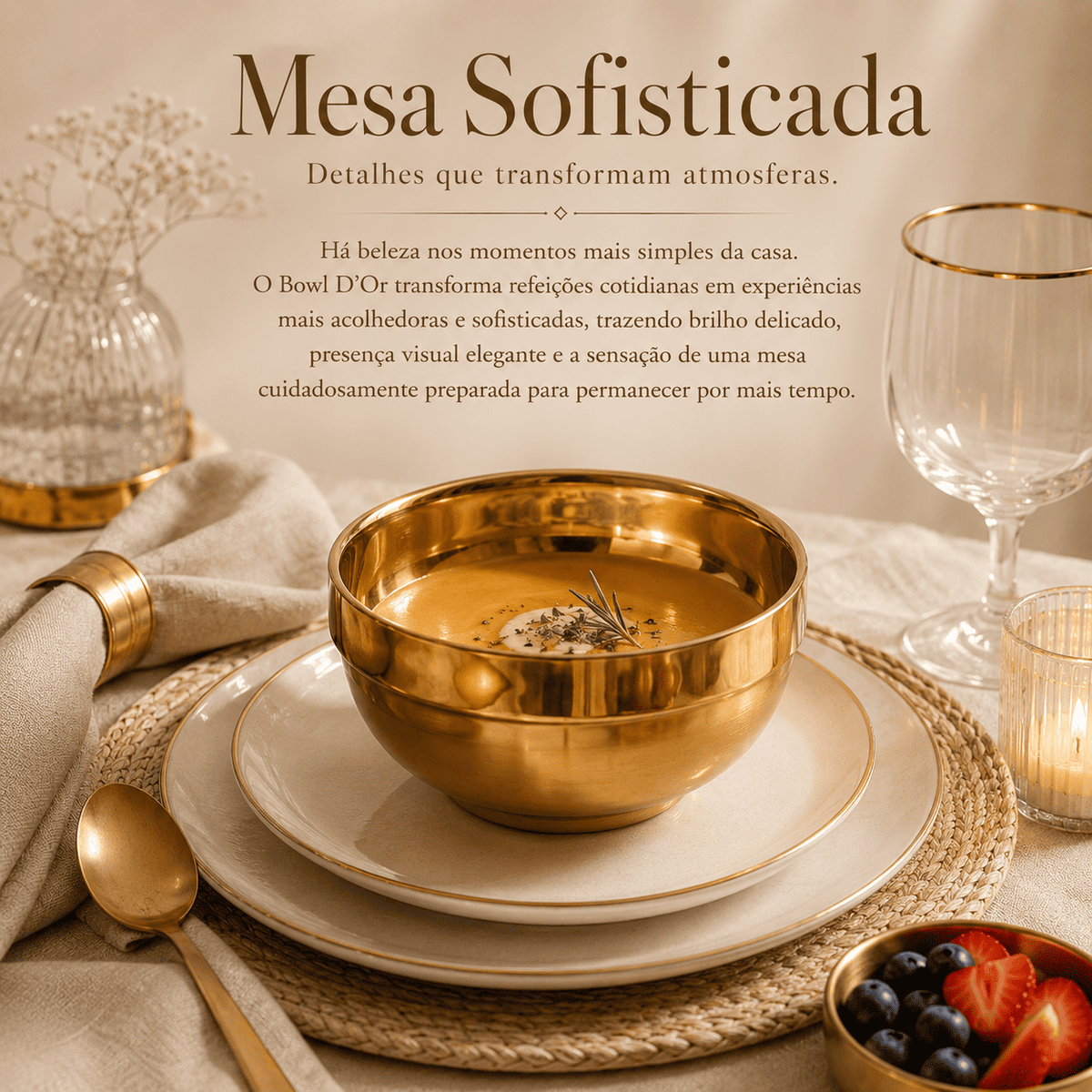 Bowl D’Or™ Elegância silenciosa para mesas que acolhem.