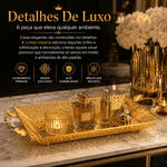 Luméa Imperial™ | Bandeja Decorativa Luxo Dourada Europeia Para Mesa Posta, Frutas e Decoração Sofisticada