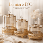 Pote de Vidro Luxuoso Estilo Europeu para Doces | Pote de Armazenamento Sofisticado |Lumière D'or