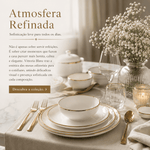 Vittoria Blanc™ — Jogo de Jantar em Porcelana | Luxo Dourado
