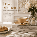 Bellavie Prestige™ | Xícara Premium Inspirada nos Cafés Europeus com Acabamento Dourado Elegante