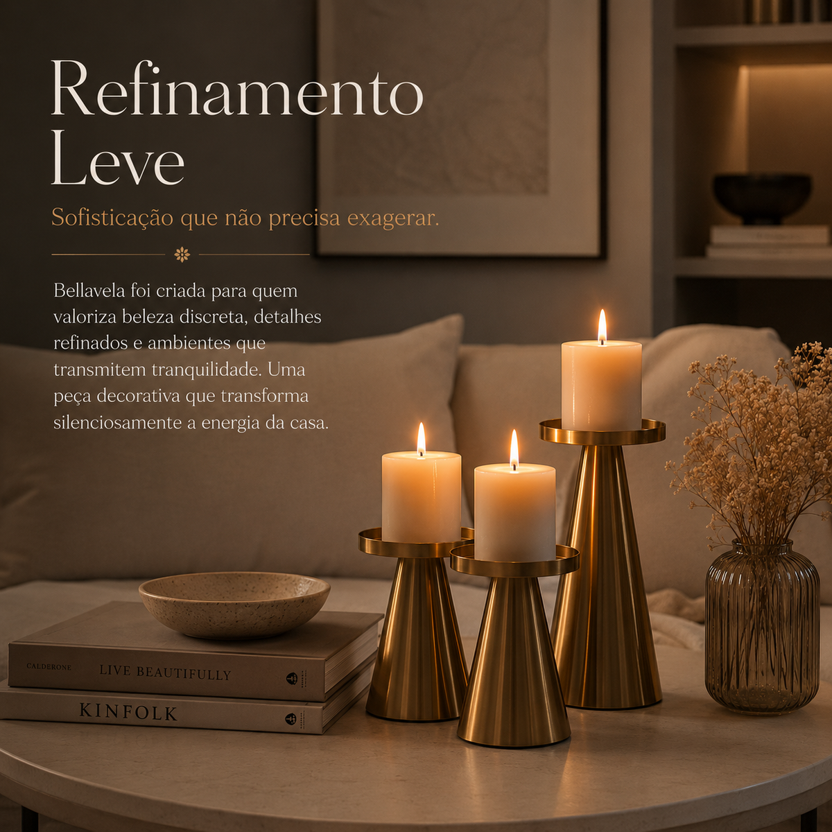 Conjunto Castiçal Nórdico 3 pçs | Bellavela