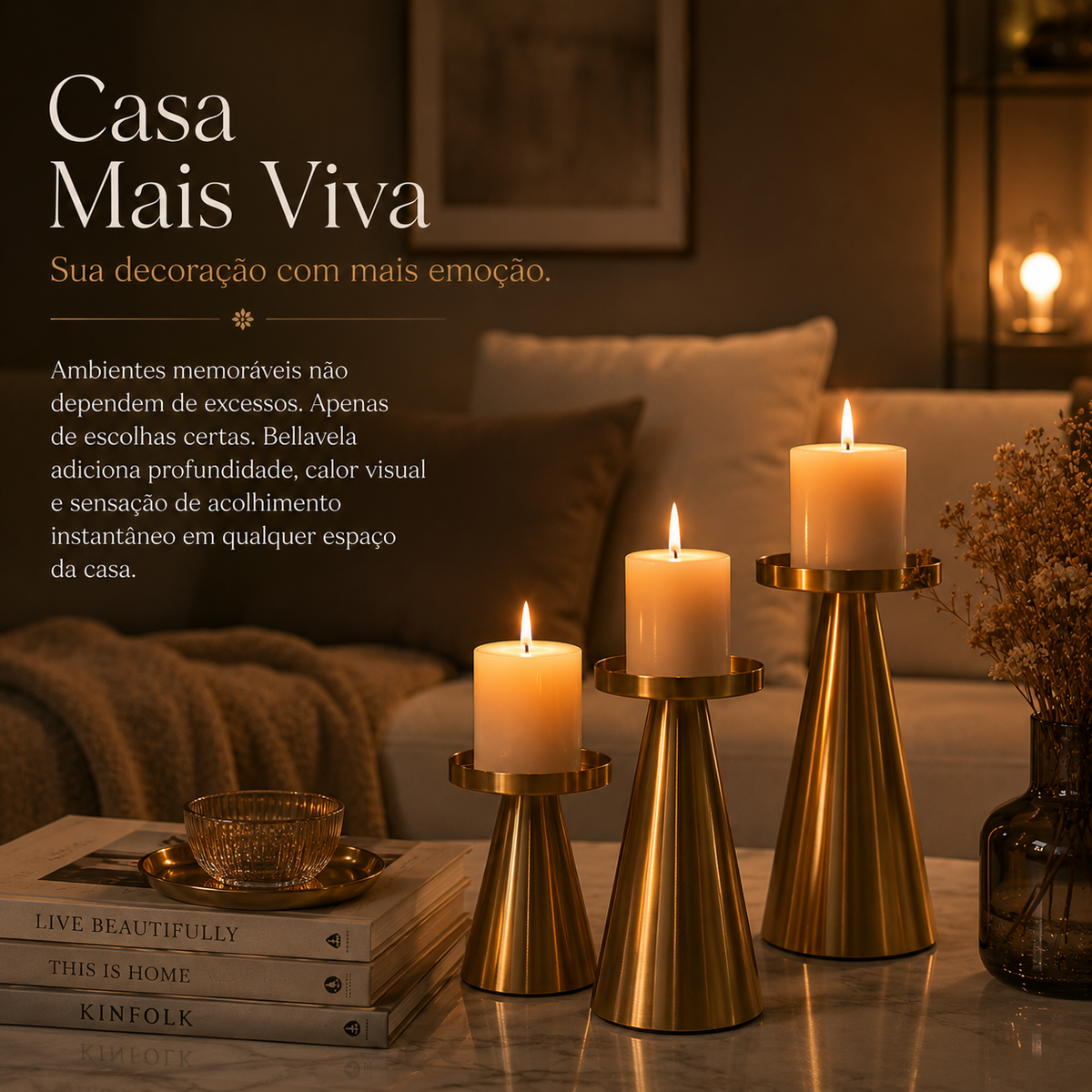 Conjunto Castiçal Nórdico 3 pçs | Bellavela
