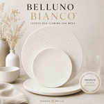 Belluno Bianco™ | Prato Cerâmico Branco Fosco para Mesa Posta Sofisticada
