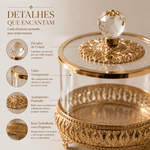 Pote de Vidro Luxuoso Estilo Europeu para Doces | Pote de Armazenamento Sofisticado |Lumière D'or