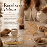 Maison Élégance™ | Kit Porta-Copos Sofisticado com Suporte Dourado