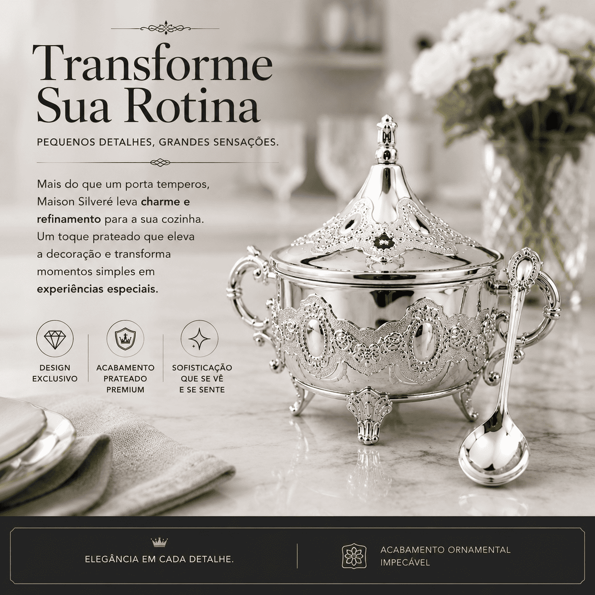 Maison Silveré™ — sofisticação luminosa para casas que valorizam detalhes atemporais.