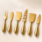 Conjunto de Corte de Queijo em Inox Dourado | Velluto Gourmet