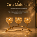 Castiçal Decorativo de Cristal com 3 Braços — Vittoria Crystal